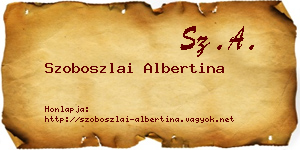 Szoboszlai Albertina névjegykártya
